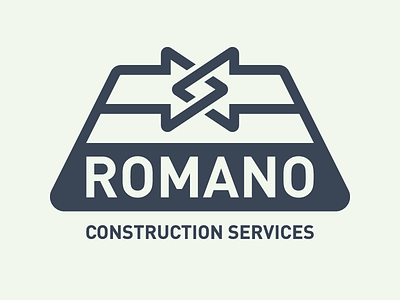Romano Construction Services administrative construction identity logo mark process services