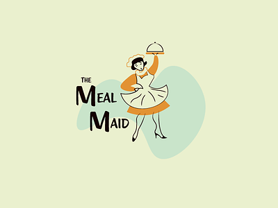 The Meal maid design logo mark mid century mid century modern mid-century modern vector