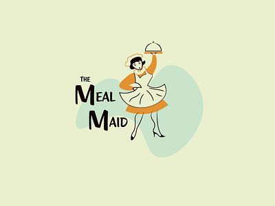 The Meal maid design logo mark mid century mid century mid century modern modern vector