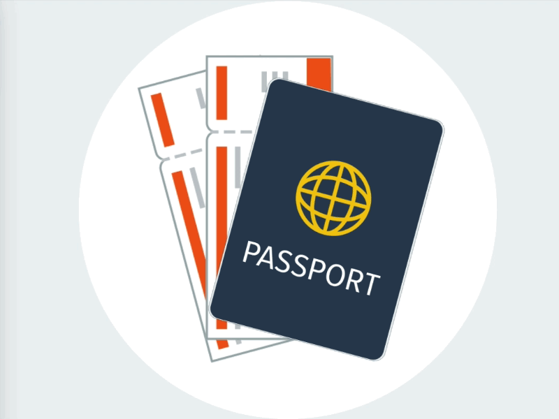 Tickets And Passport Animation animation gif passport ticket travel