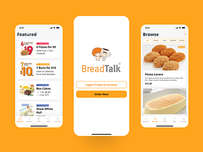 BreadTalk (Bakery App) app design ui ux