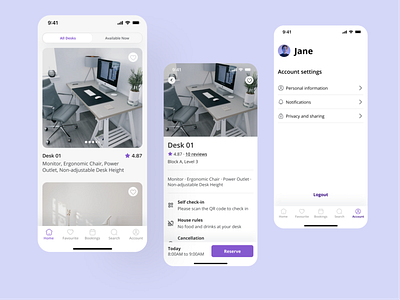 Book a desk! 🖥 app design ui