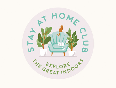 Stay At Home Club Badge design icon illustration illustrator lettering typography vector