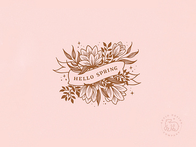 Hello Spring branding design illustration lettering typography