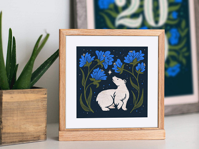 Flowers + Bear Illustration