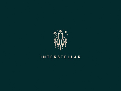 Interstellar Logo brand identity branding dailylogochallenge design icon illustration illustrator logo rocket spaceship stars typography vector