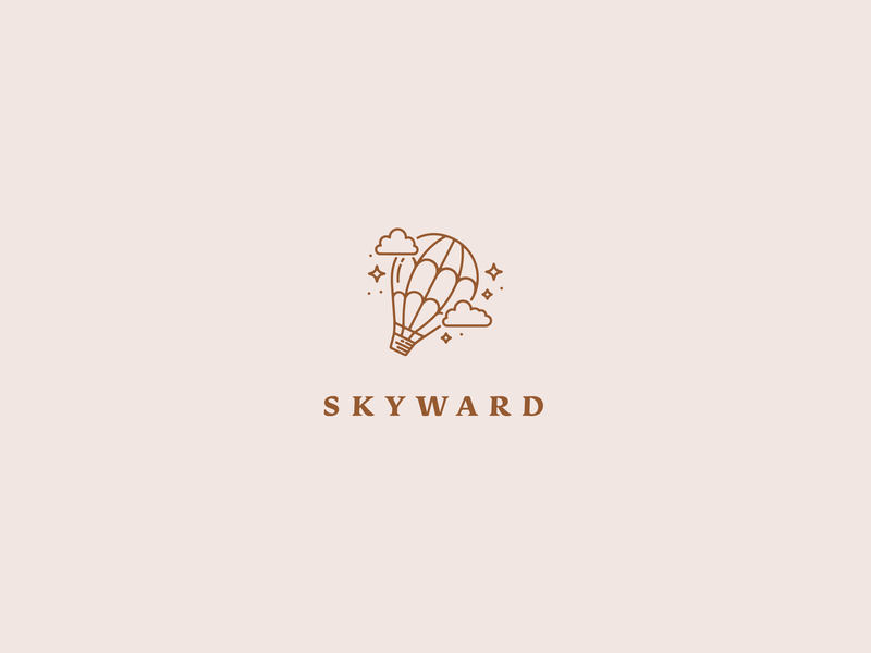 Skyward Logo dailylogochallenge pilvet taivas tähdet hotairballoon vektorikuvake logo typografia kirjoitus kuvitus kuvittaja brändi identiteetti brändäys kuvitus design