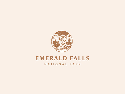 Emerald Falls National Park brand identity branding dailylogo dailylogochallenge design icon illustration illustrator lettering logo stars typography vector