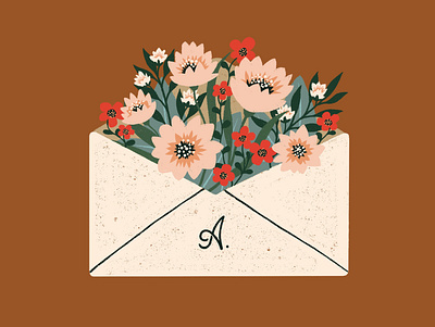 Floral Envelope illustration illustrator lettering procreate