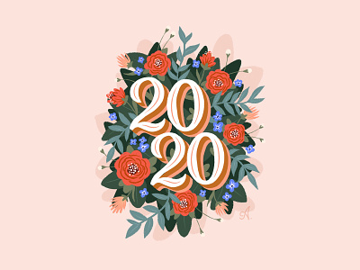 Hello 2020 design illustration illustrator lettering typography