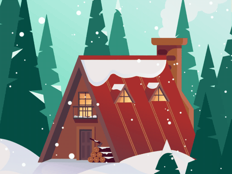 Snow Globe Animated Illustration animation beach cabin christmas forest girl hand holidays house snow globe sunset winter