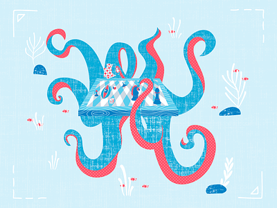 Octopus The Chess Table acid character chess design fish game houseware illustration monster octopus texture vector