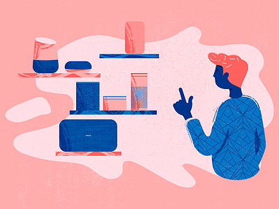 Virtual Assistants Are Coming - Blog Article Illustration ai amazon alexa article character design editorial google home homepod illustration texture vector virtual assistant