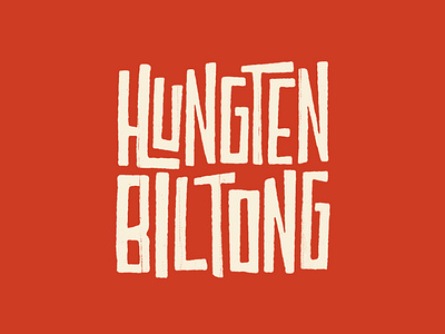 Hungten Biltong biltong branding hand drawn jerky lettering logo logotype rough texture type typography