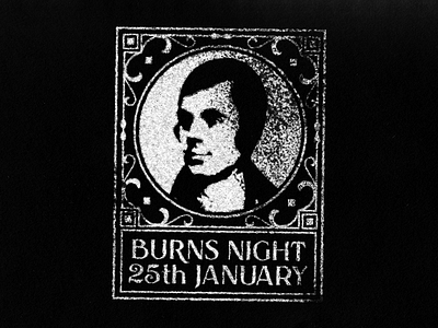 Robert Burns Night monochrome retro robert burns stamp texture vintage