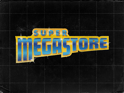 SuperMegaStore consoles games gaming gradient logo retro star vintage