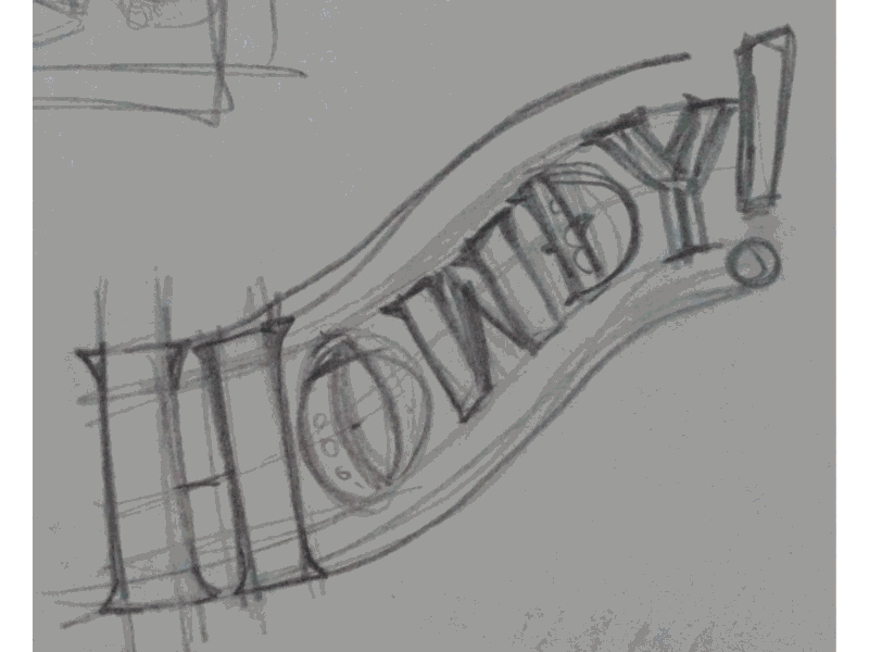 Howdy hand drawn type howdy texas text type