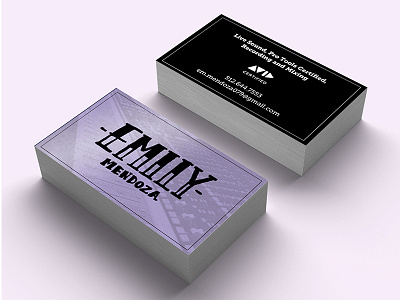 Emily's Business Cards atx business cards cards music sound engineer sound tech