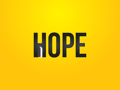 Hope door hope light simple typography yellow