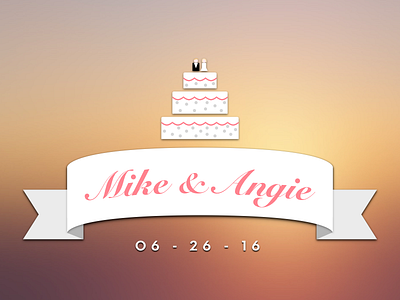 Mike & Angie - A Wedding Geofilter blur cake geofilter marriage ribbon snapchat typography wedding