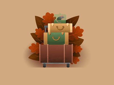 Autumn luggage autumn illustration luggage vector