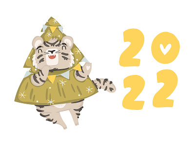 Happy New Year 2022 - year of the tiger 2022 calendar character children chinese cute happy illustration kid new year tiger