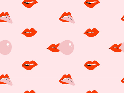 Red sexy lips | Valentine' day pattern