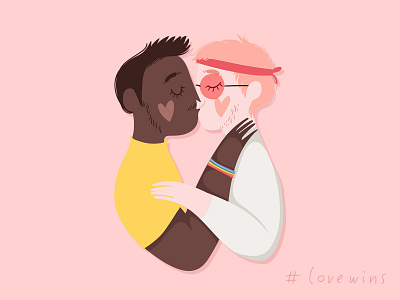 #lovewins boys cartoon couple creative market design diversity gay gay couple gay pride gay rights happy pride month illustration kiss lgbt lgbtq lgbtqia man pink pride pride month