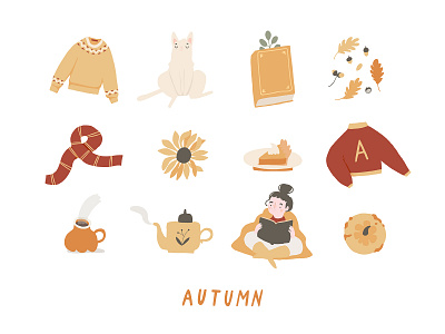 Cozy autumn illustrations