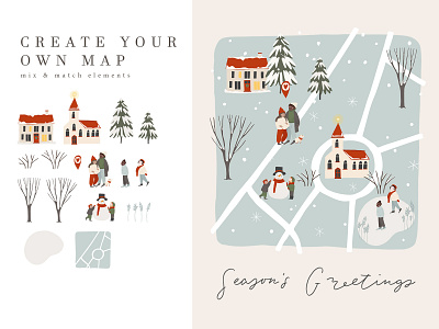 Magic Winter - create your own map cartoon