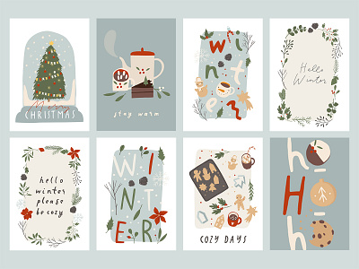 Magic Winter - card & poster cartoon creative market design winter holidays