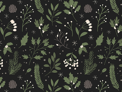 Winter floral pattern elegant