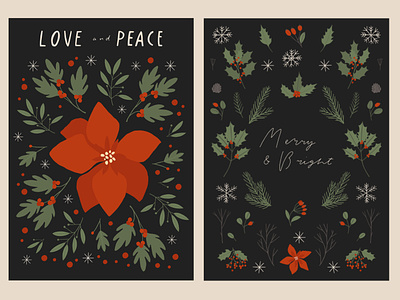 Christmas floral poster