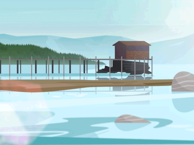 TAHOE animation depth illustrator lake landscape nature outdoors sun vector
