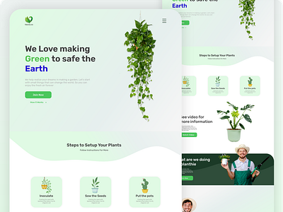 Plant Landing Page app branding design graphic design illustration logo typography ui ux vector