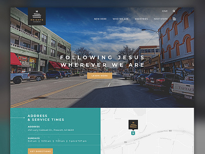 Heights Church church design digital homepage layout modern plainjoe typogaphy ui ux web website