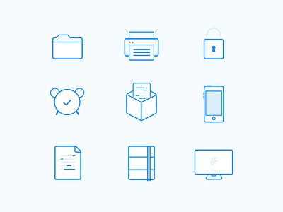 9 outline icons freebie blue freebie icons outline sketch vector
