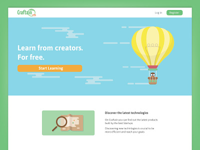 Craftain.com design e learning home homepage illustration ui web webpage