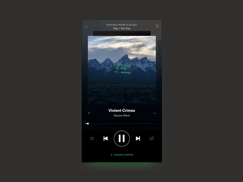 Spotify - Quick Add to Playlist behaviour (First shot 🤗 ) poweruser darkui drop drag interaction motion spotify player music app transition animation app ui ux