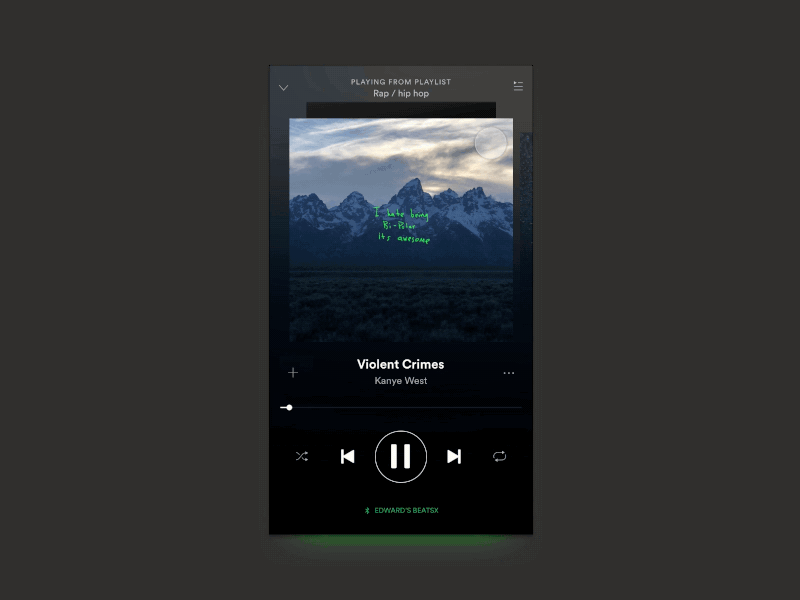 Spotify - Quick Add to Playlist behaviour (First shot 🤗 ) animation app darkui drag drop interaction motion music app player poweruser spotify transition ui ux