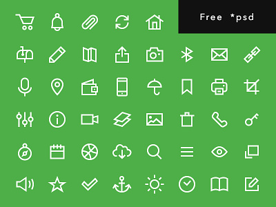 Uniicons free 64 download free freebie glyph icons kit outline pack psd set ui