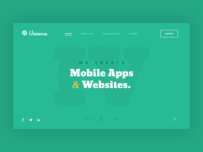 Universe UI kit business design flat green interface material promo slider ui ui kit ux web design