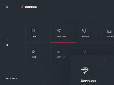 Inflame business dark design flat portfolio promo site ui ux web webdesign website