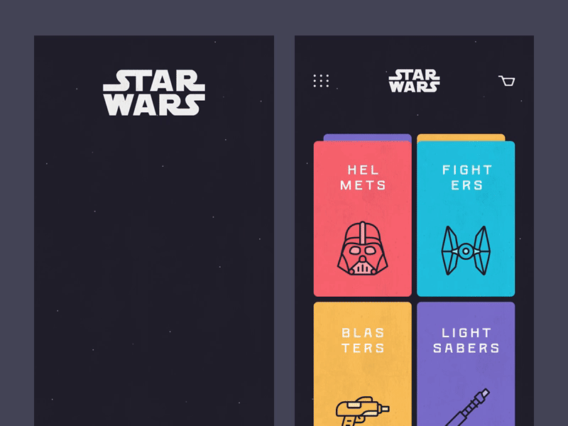 Star Wars Interaction ae after effects android animation gif ios material mobile app principle star wars ui ux user interface