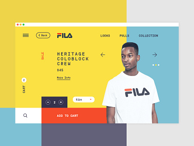 Fila product page concept redesign colors e-commerce eshop fila interface online store product shop ui ux web design website