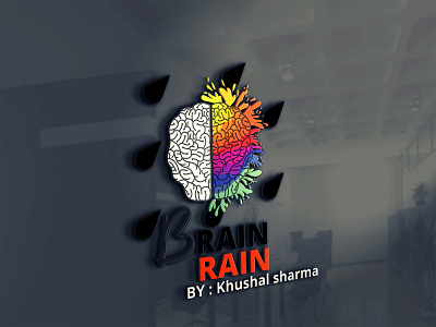 brain rain branding icon illustration logo typography ui vector