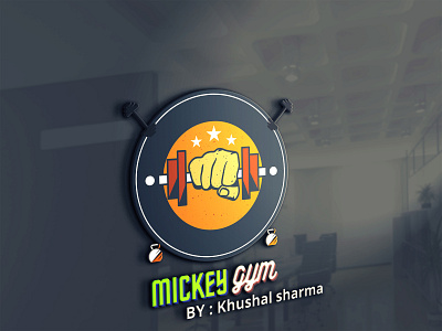 mickey gym branding design icon illustration typography vector