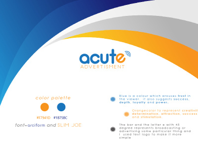 Acute advertisement company branding design logo textlogo