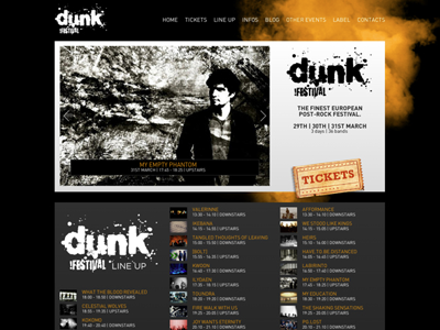 Dunk!Festival 2013 Webdesign dunk!fest music post rock webdesign