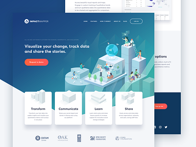 Impact Mapper - Landing Page colorful data gogoapps gradient header hero homepage landing page social web